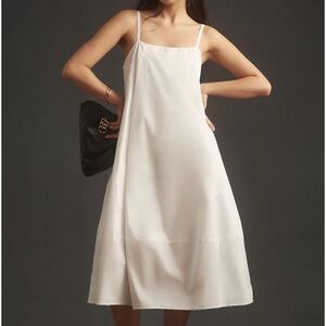 Anthropologie self contrast sleeveless barrel midi dress S